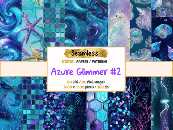 Azure Glimmer 2 Seamless Digital Papers