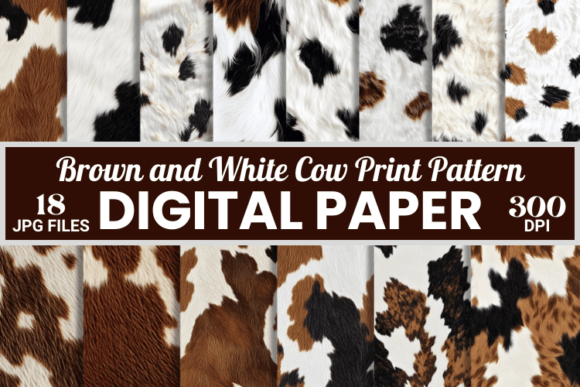Bold Brown and White Cow Print Pattern: A Versatile Design for Creative Projects