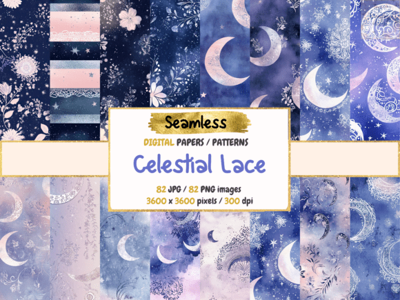 Celestial Lace Seamless Digital Papers