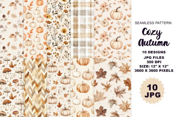 Cozy Autumn Watercolor Seamless Pattern: A Must-Have for Creative Professionals