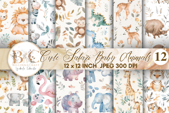 Cute Safari Baby Animals Seamless Paper