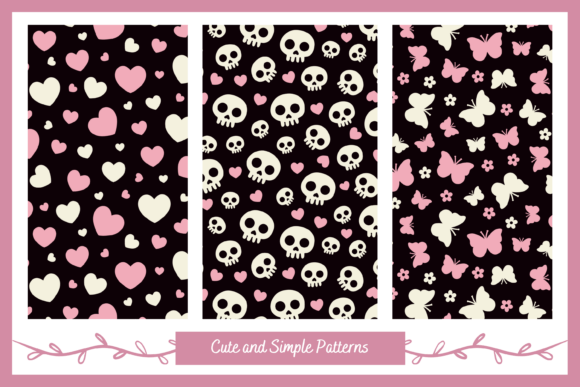 Cute Skulls and Hearts Gothic Pattern: A Stylish Addition to Your Creative Workflow