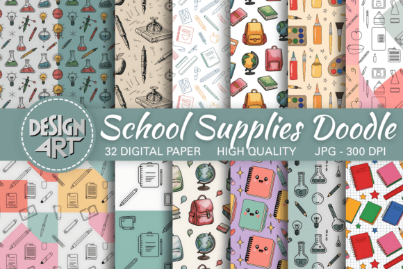 Enhance Your Classroom with School Supplies Doodle Pattern