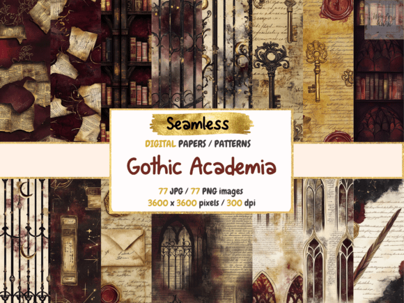Gothic Academia Seamless Digital Papers: A Strategic Tool for Creative Expression