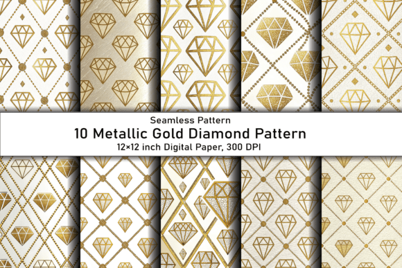 Metallic Gold Diamond Pattern
