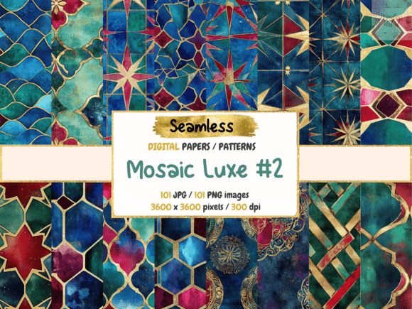 Mosaic Luxe 2 Seamless Digital Papers