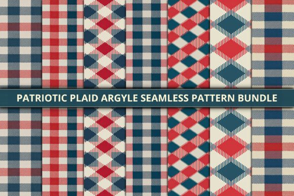 Patriotic Plaid Argyle Seamless Bundle