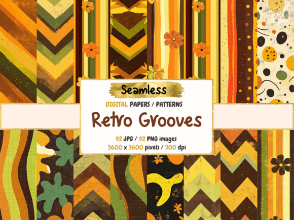 Retro Grooves Seamless Digital Papers