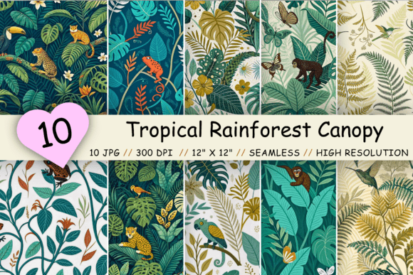 Tropical Rainforest Canopy Seamless Pattern – A Creative Resource for Digital Designers