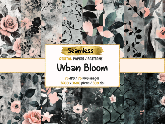 Urban Bloom Seamless Digital Papers