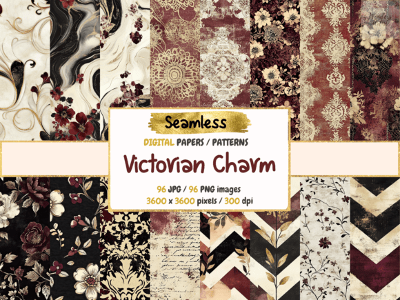 Victorian Charm Seamless Digital Papers: Elevate Your Creative Projects with Timeless Elegance