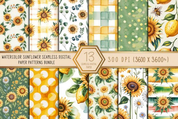 Watercolor Sunflower Seamless Digital: A Versatile Creative Asset